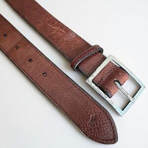 Vintage Ralph Lauren Men’s Italian Leather Belt Brown Size 38 Silvertone buckle